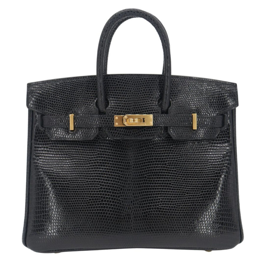 Hermes25cm Birkin Black Lizard Gold Hardware | Studio Nafay