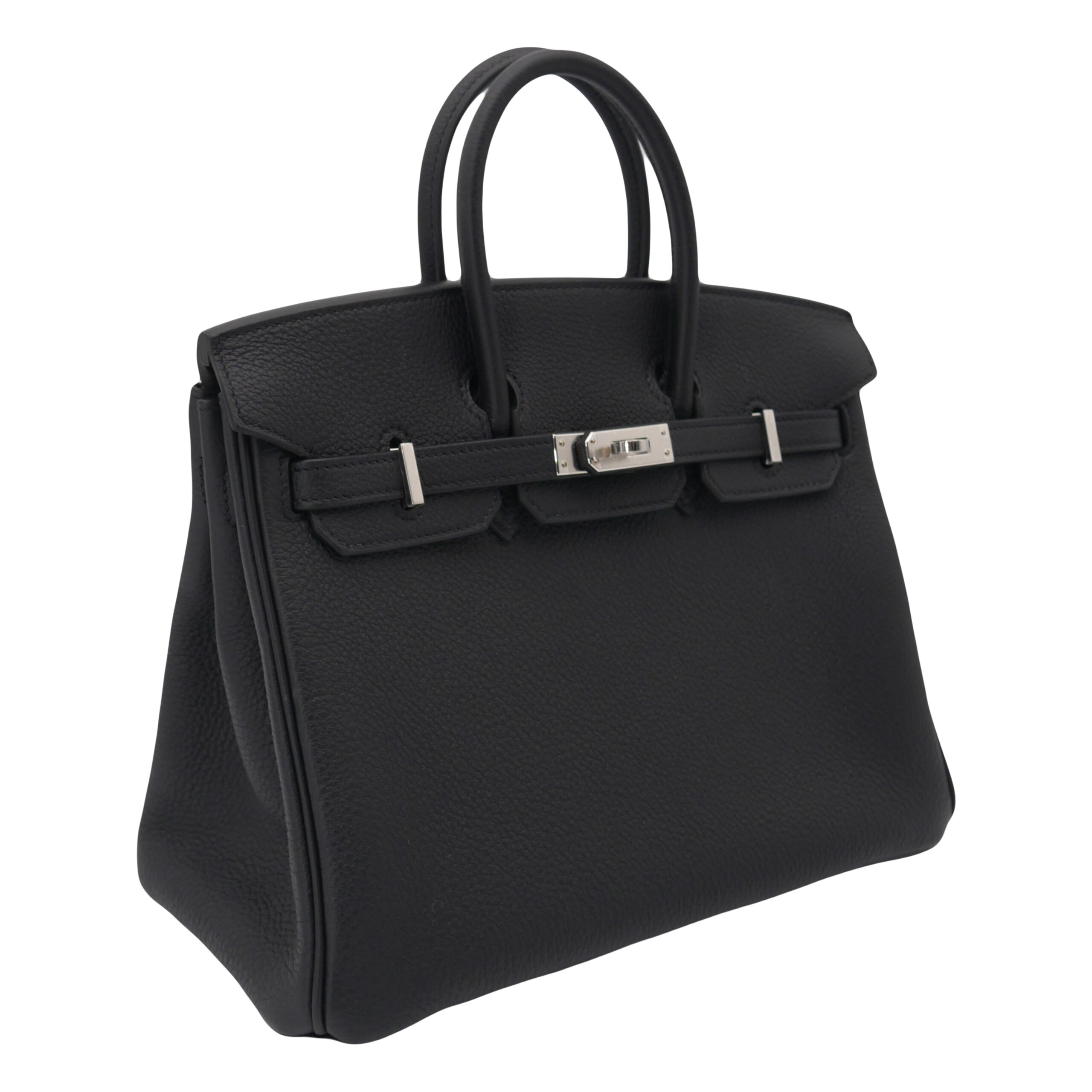 Hermes25cm Birkin Black Togo Leather Palladium Hardware