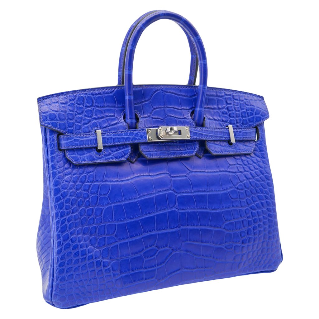 Hermes25cm Birkin Bleu Electrique Matte Alligator Palladium Hardware - Product Image 2