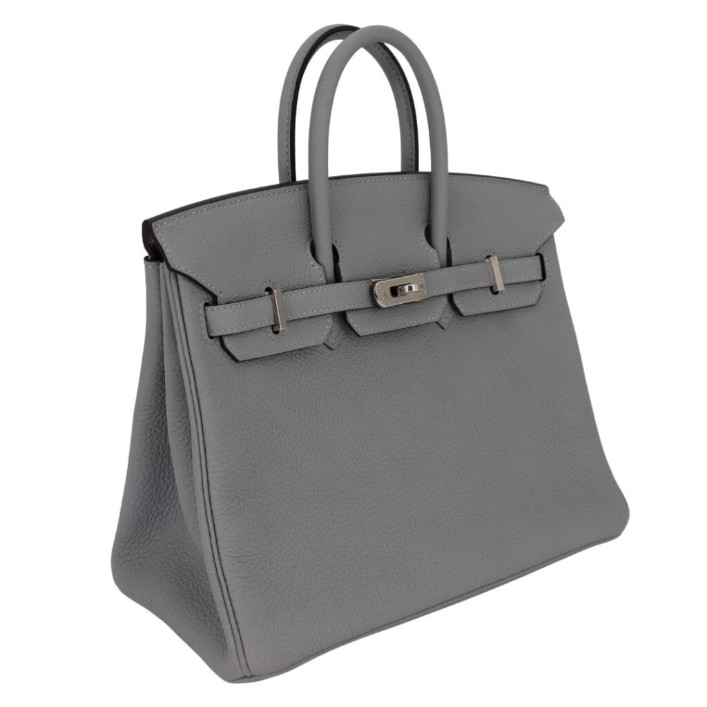 Hermes25cm Birkin Bleu Lin Togo Leather Palladium Hardware - Product Image 2