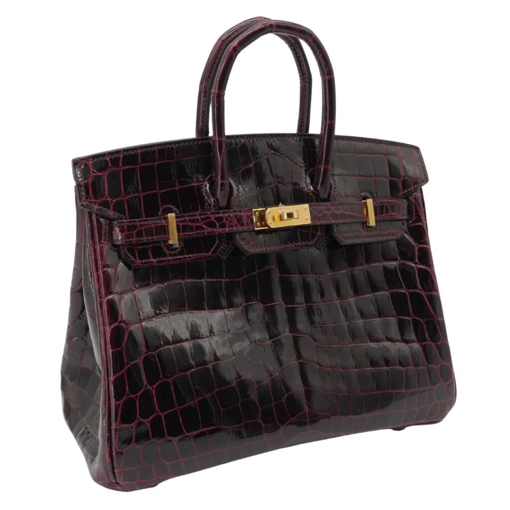 Hermes25cm Birkin Bordeaux Shiny Niloticus Crocodile Gold Hardware - Product Image 2