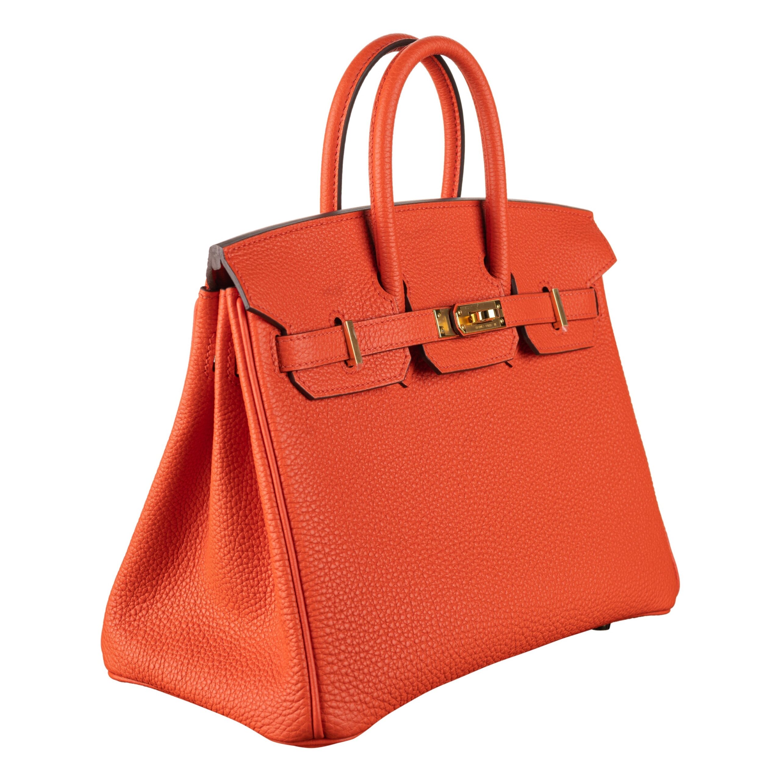 Hermes25cm Birkin Capucine Togo Leather Gold Hardware