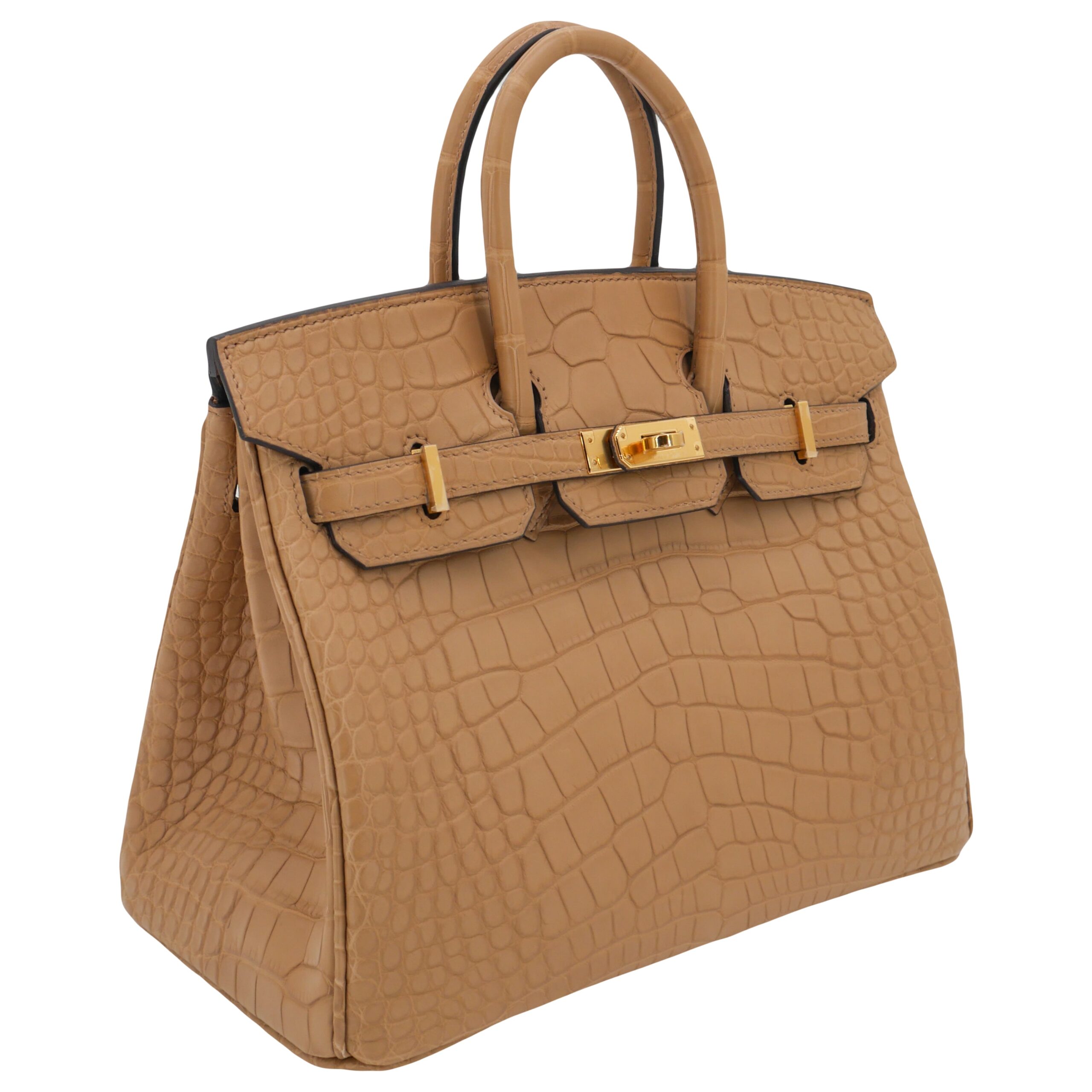 Hermes25cm Birkin Chai Matte Alligator Gold Hardware