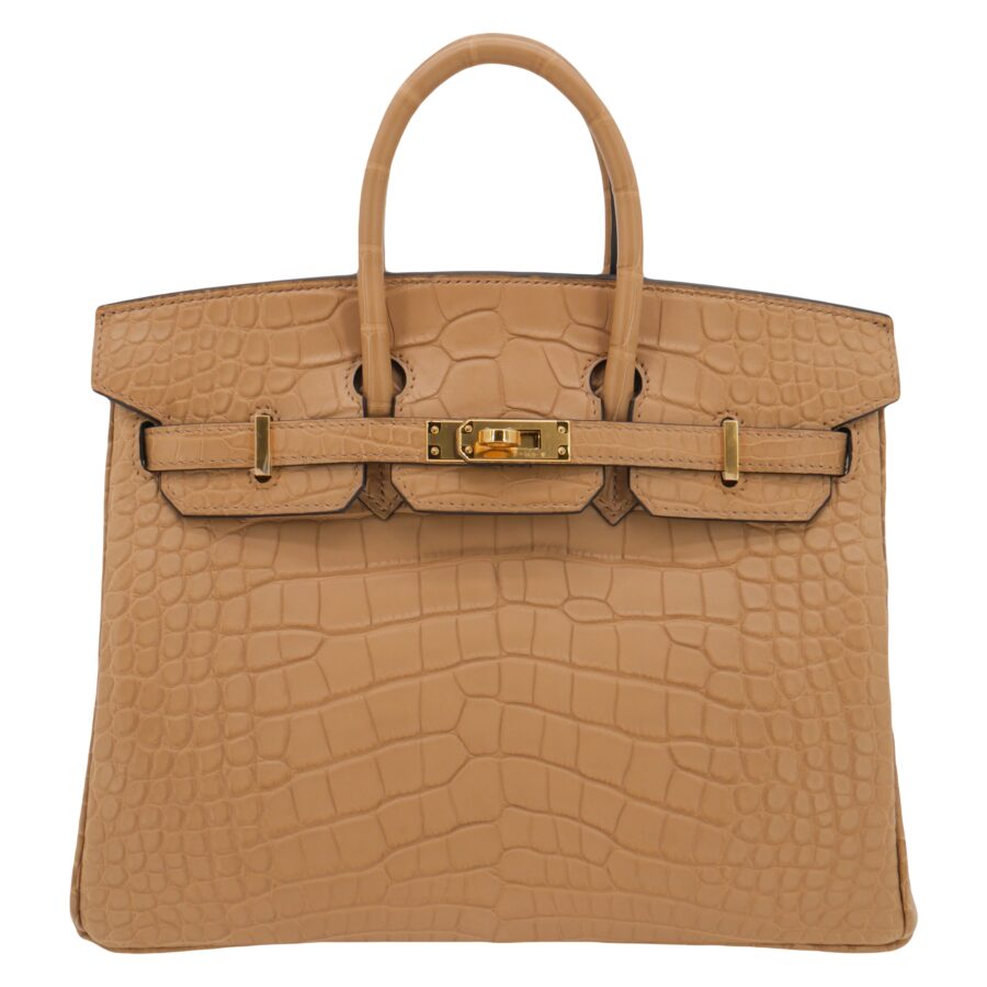 Hermes25cm Birkin Chai Matte Alligator Gold Hardware | Studio Nafay