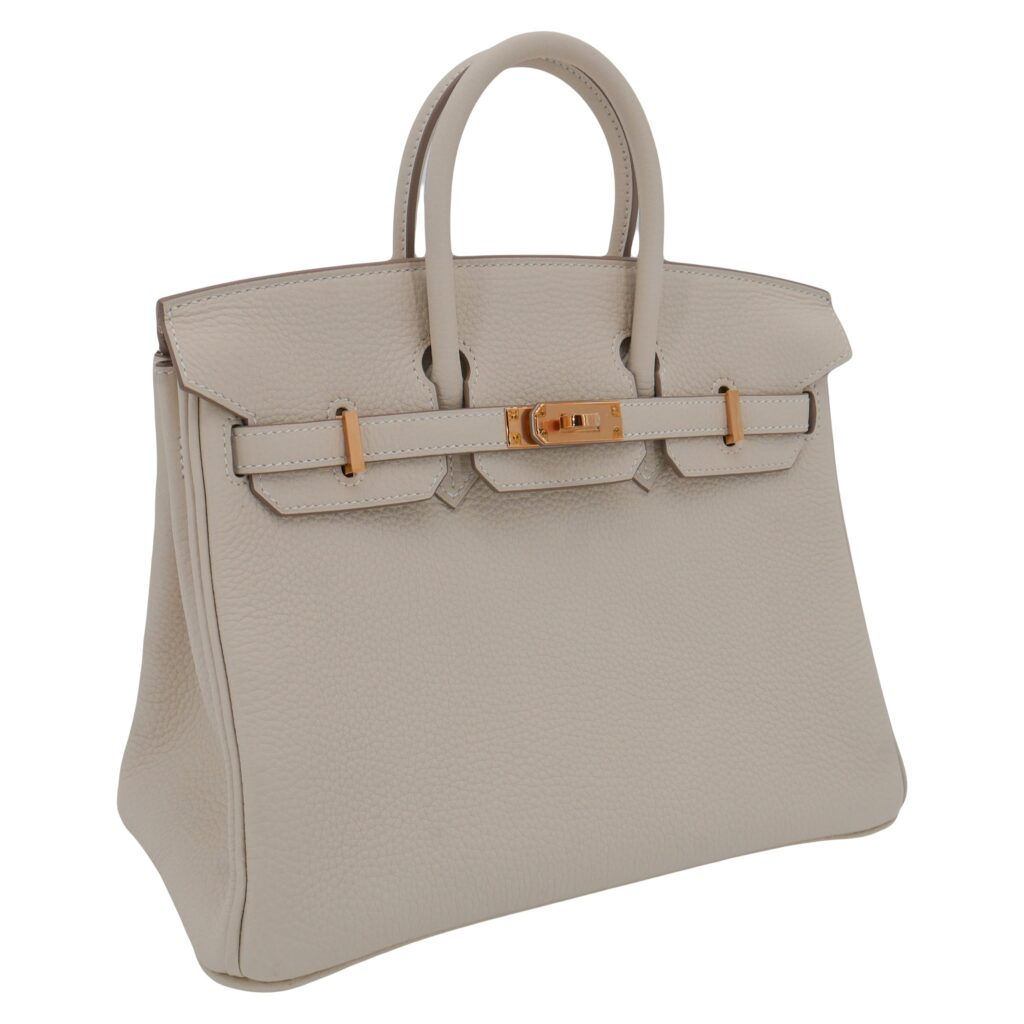 Hermes25cm Birkin Craie Togo Leather Rose Gold Hardware - Product Image 2