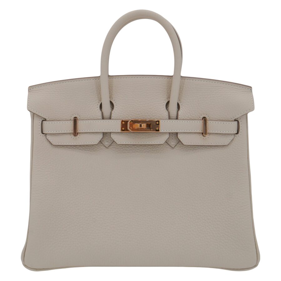 Hermes25cm Birkin Craie Togo Leather Rose Gold Hardware | Studio Nafay