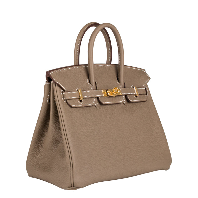 Hermes25cm Birkin Etoupe Togo Leather Gold Hardware