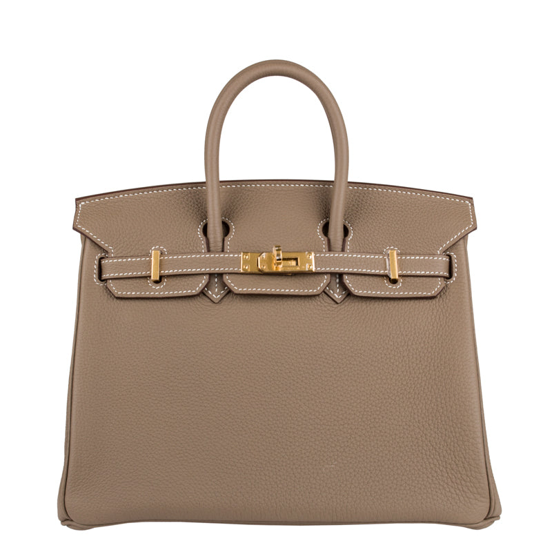 Hermes25cm Birkin Etoupe Togo Leather Gold Hardware | Studio Nafay