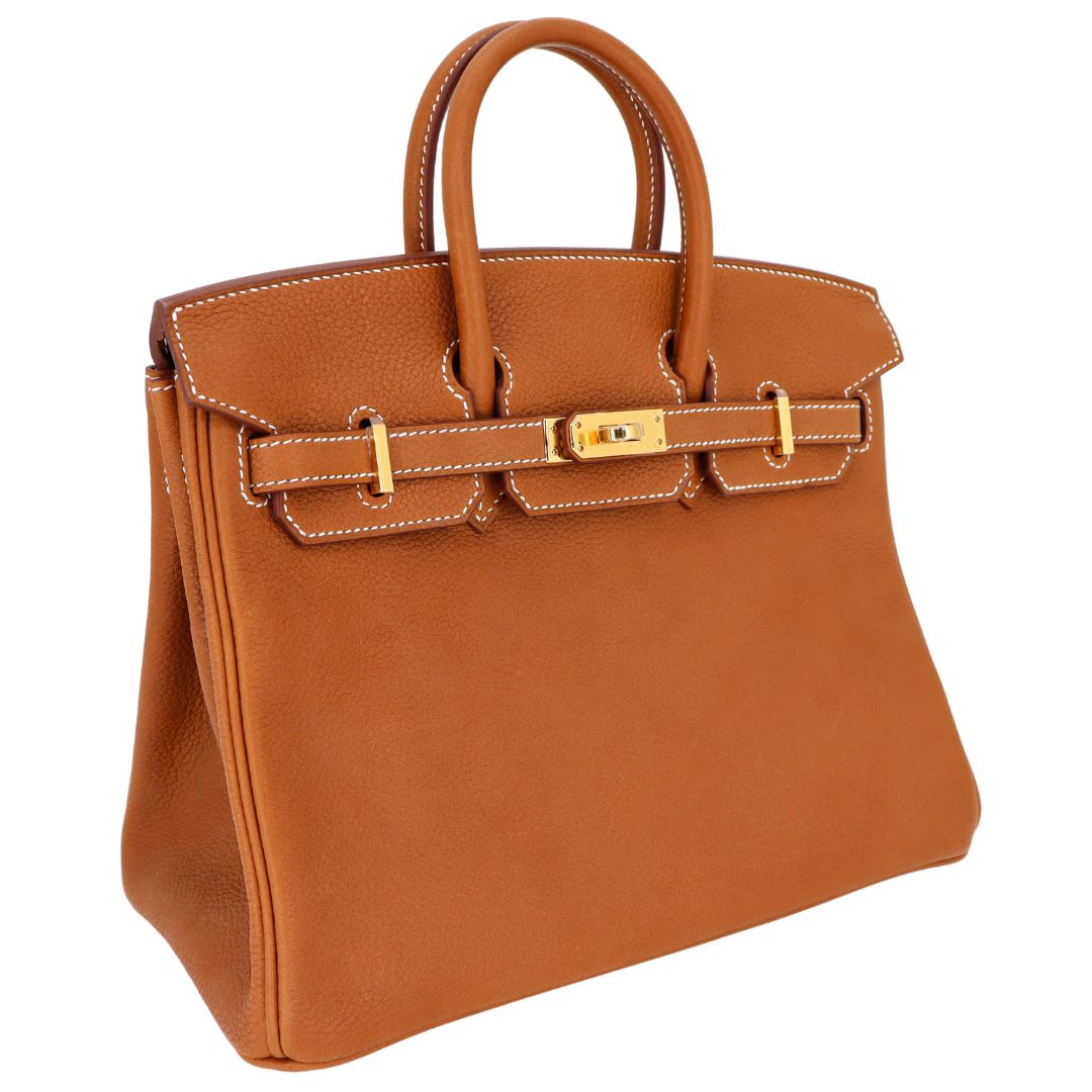 Hermes25cm Birkin Fauve Barenia Faubourg Leather Gold Hardware