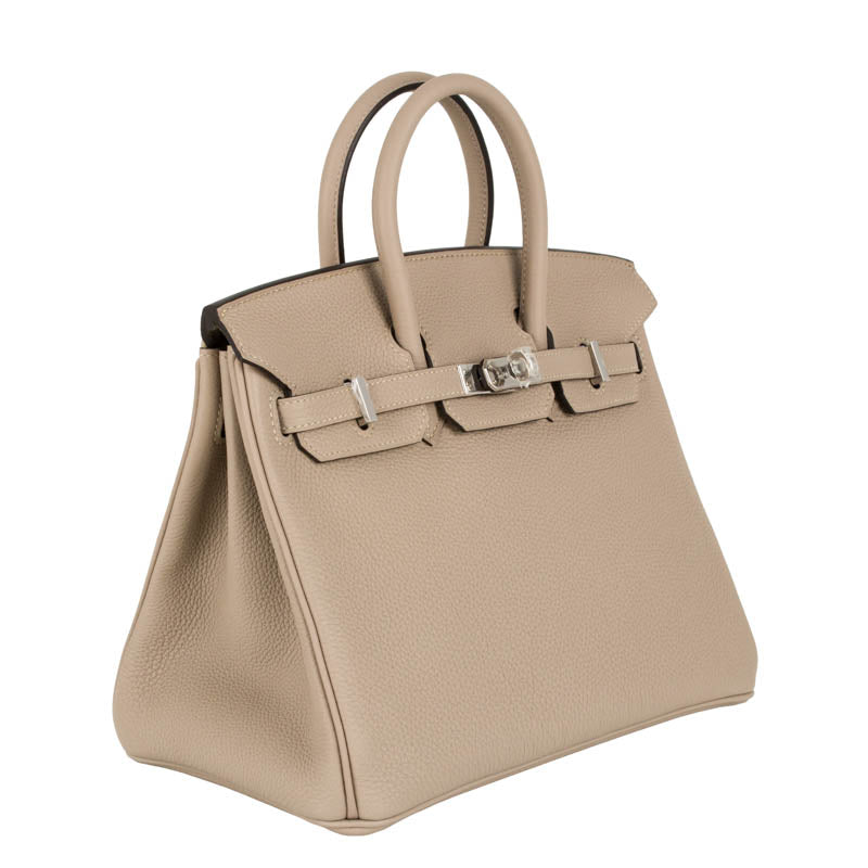 Hermes25cm Birkin Gris Tourterelle Togo Leather Palladium Hardware