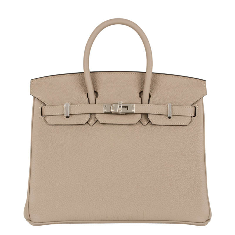 Hermes25cm Birkin Gris Tourterelle Togo Leather Palladium Hardware | Studio Nafay