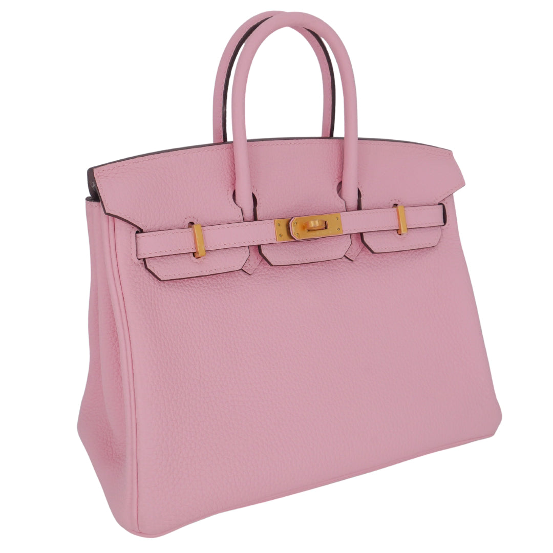 Hermes25cm Birkin HSS Rose Sakura Clemence Leather Brushed Gold Hardware