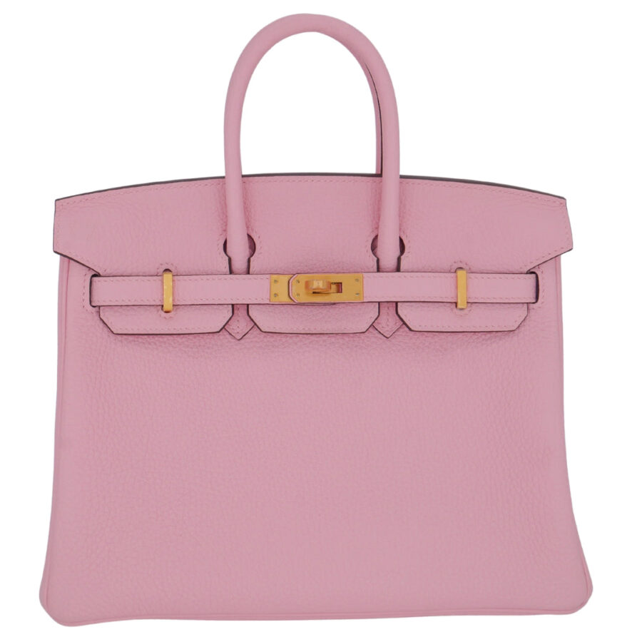 Hermes25cm Birkin HSS Rose Sakura Clemence Leather Brushed Gold Hardware | Studio Nafay