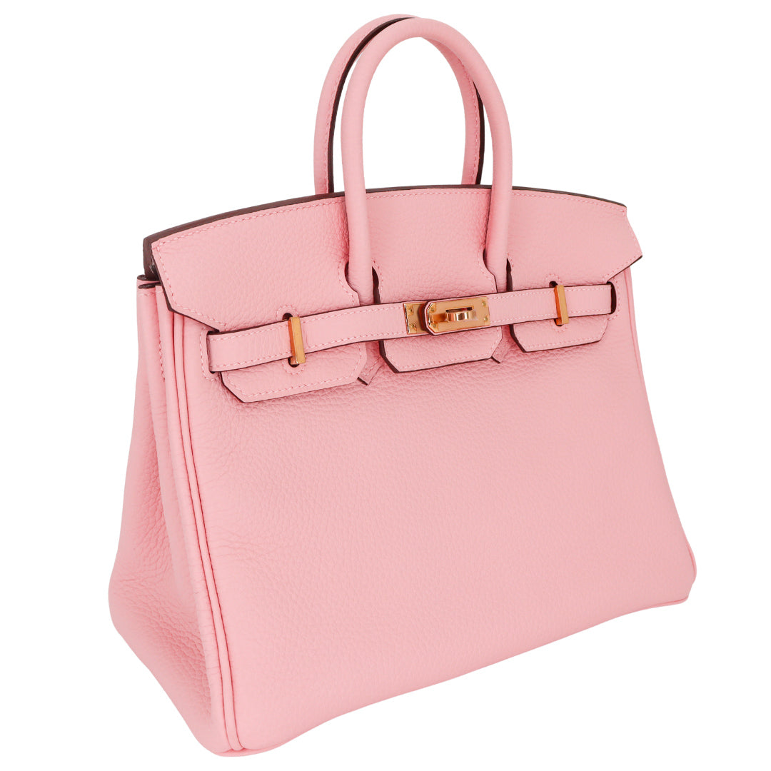 Hermes25cm Birkin HSS Rose Sakura Clemence Leather Rose Gold Hardware
