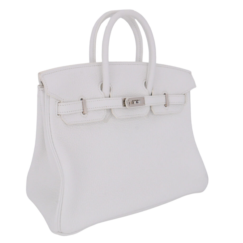 Hermes25cm Birkin HSS White Clemence Leather Palladium Hardware - Product Image 2