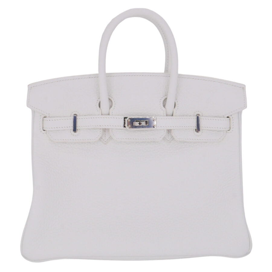 Hermes25cm Birkin HSS White Clemence Leather Palladium Hardware | Studio Nafay