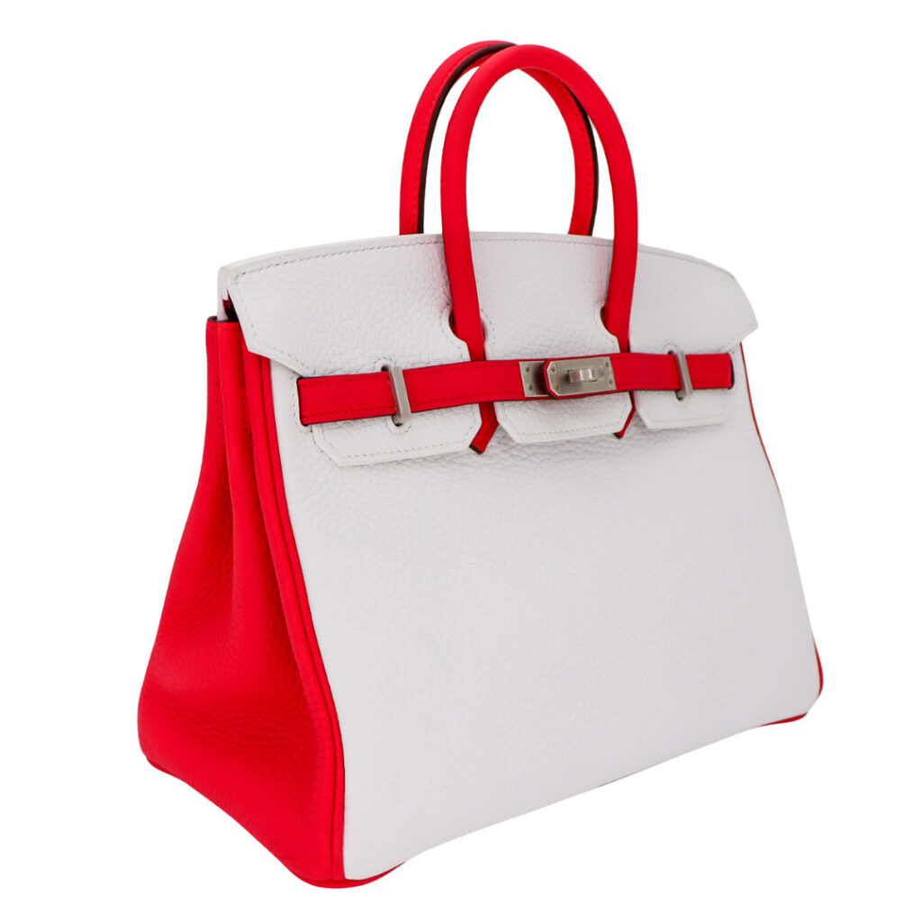 Hermes25cm Birkin HSS White/ Rose Extreme Clemence Leather Brushed Palladium Hardware - Product Image 2