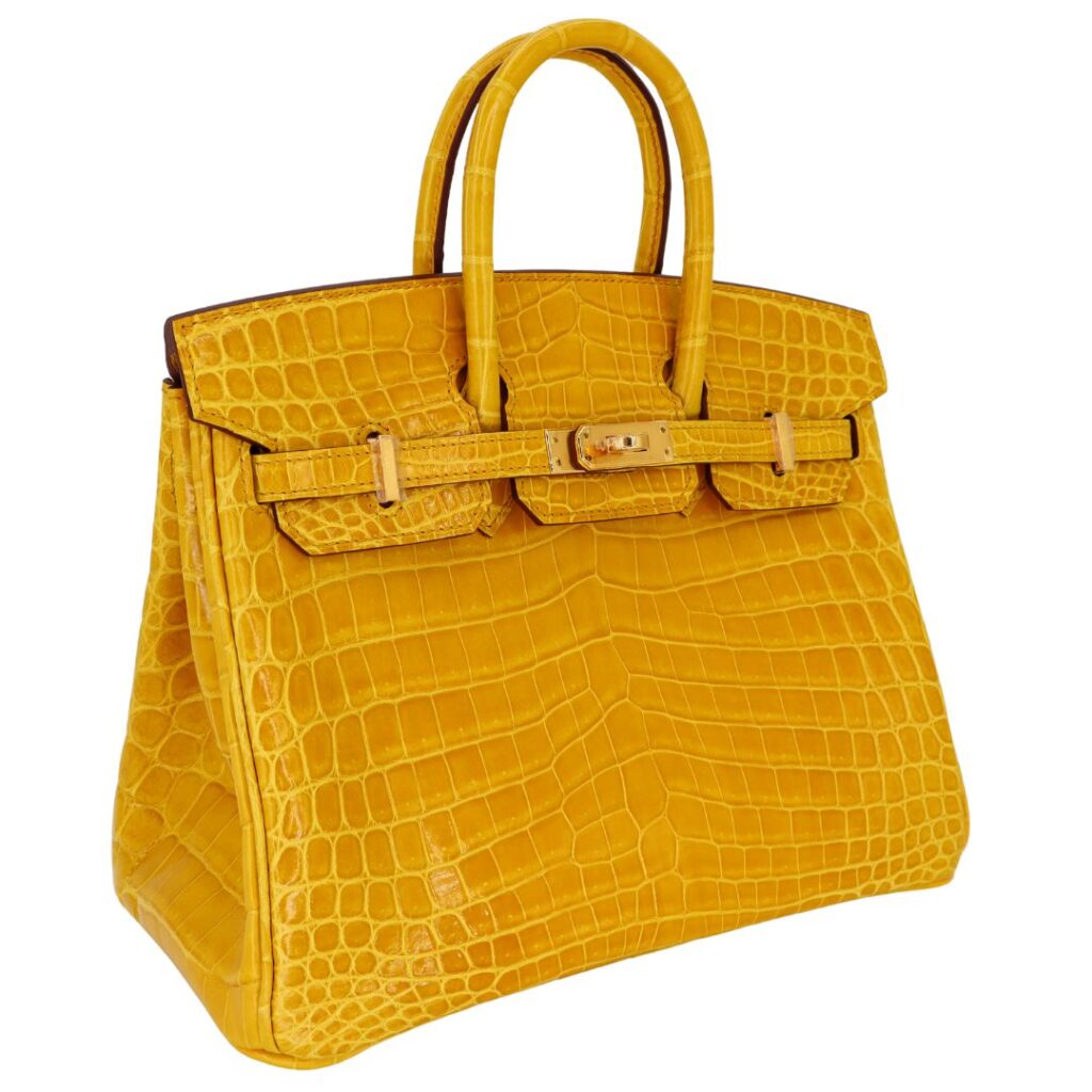 Hermes25cm Birkin Jaune Ambre Shiny Niloticus Crocodile Gold Hardware - Product Image 2