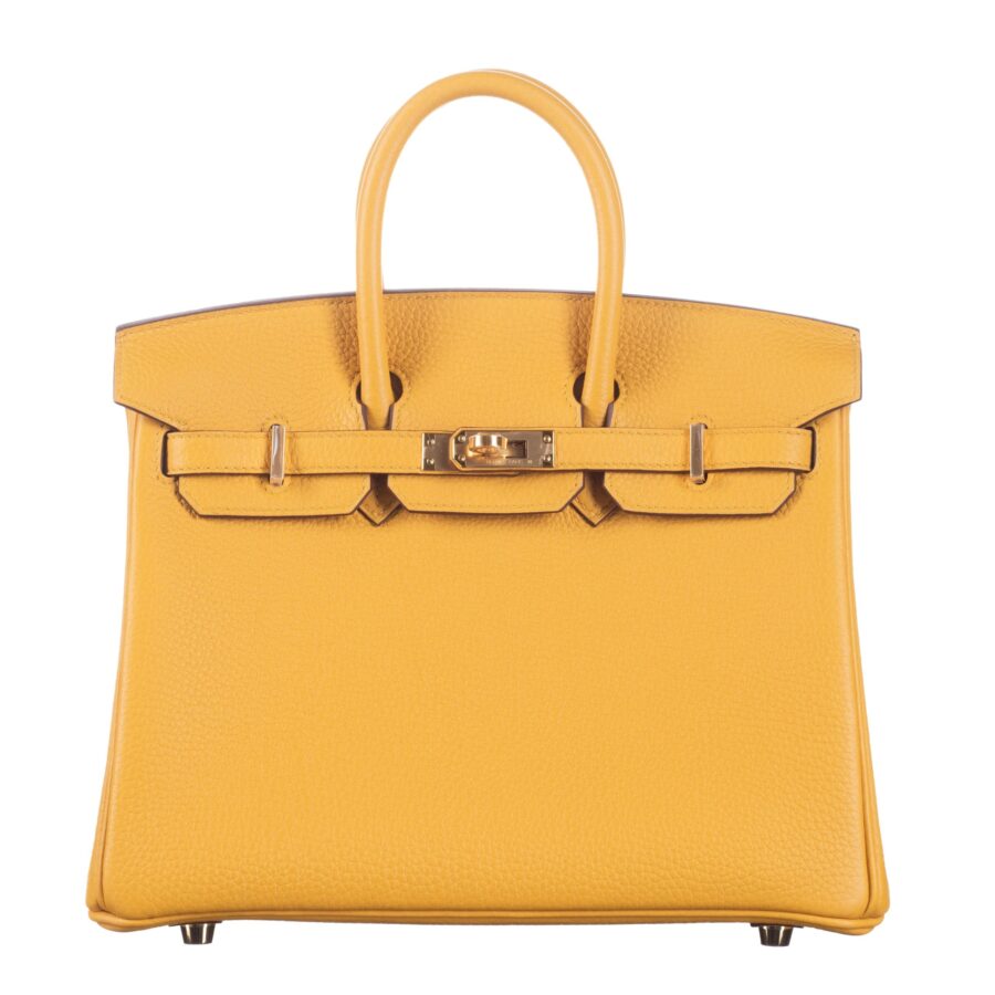 Hermes25cm Birkin Jaune Ambre Togo Leather Gold Hardware | Studio Nafay