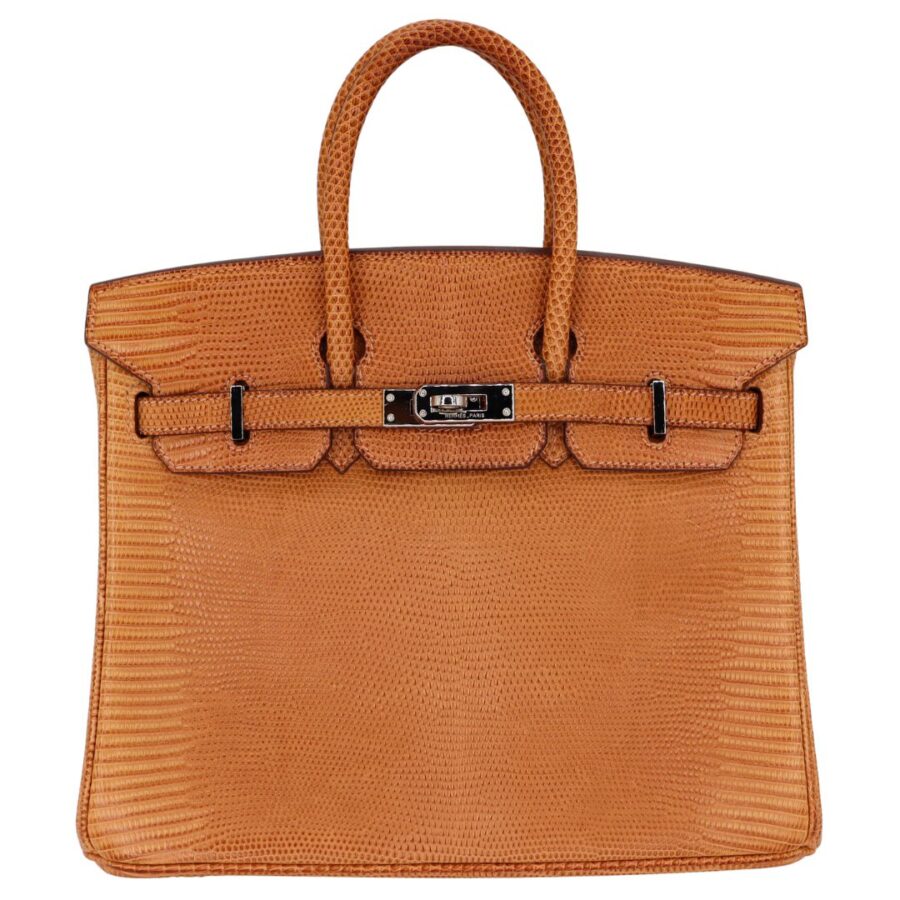 Hermes25cm Birkin Natural Lizard Palladium Hardware | Studio Nafay