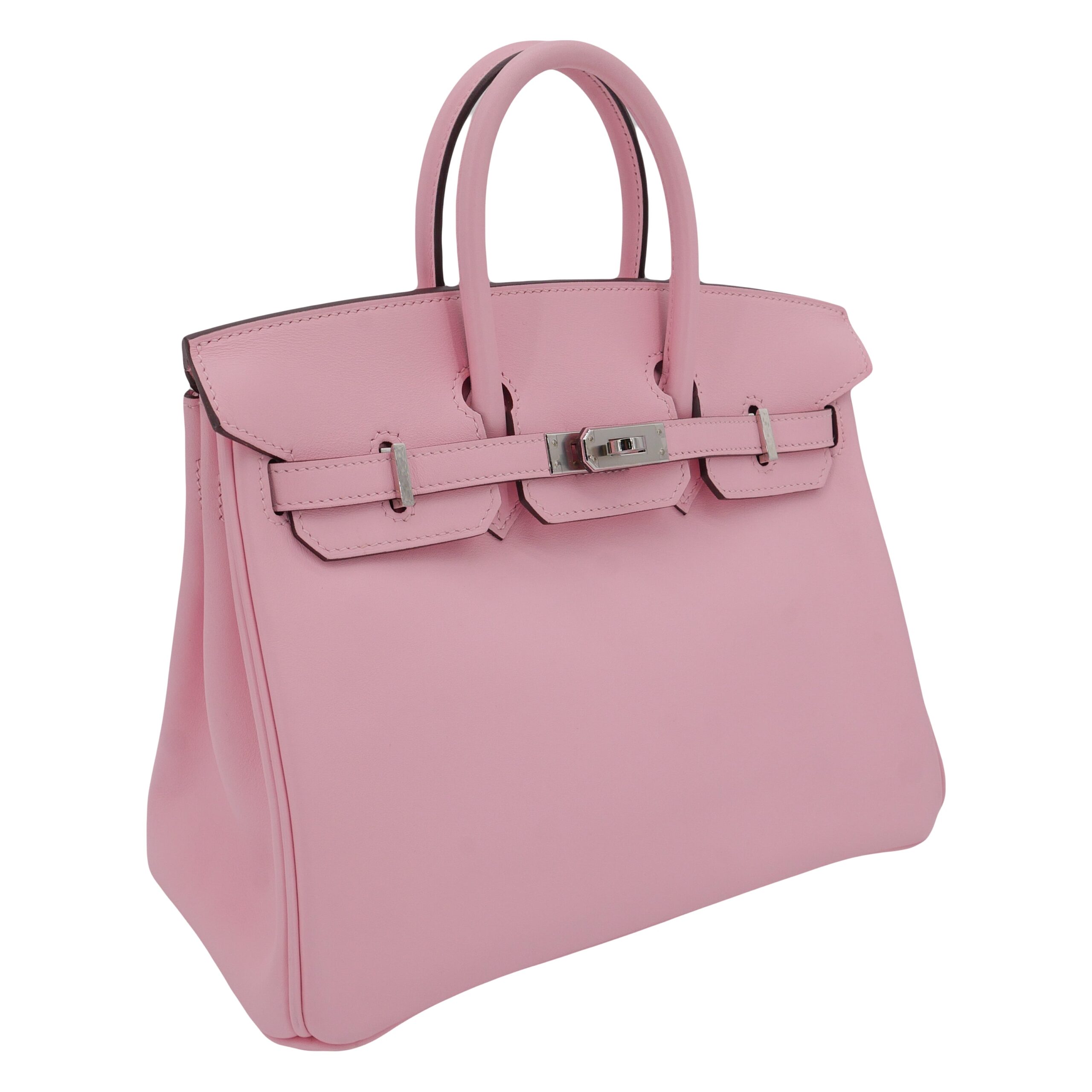 Hermes25cm Birkin Rose Sakura Swift Leather Palladium Hardware