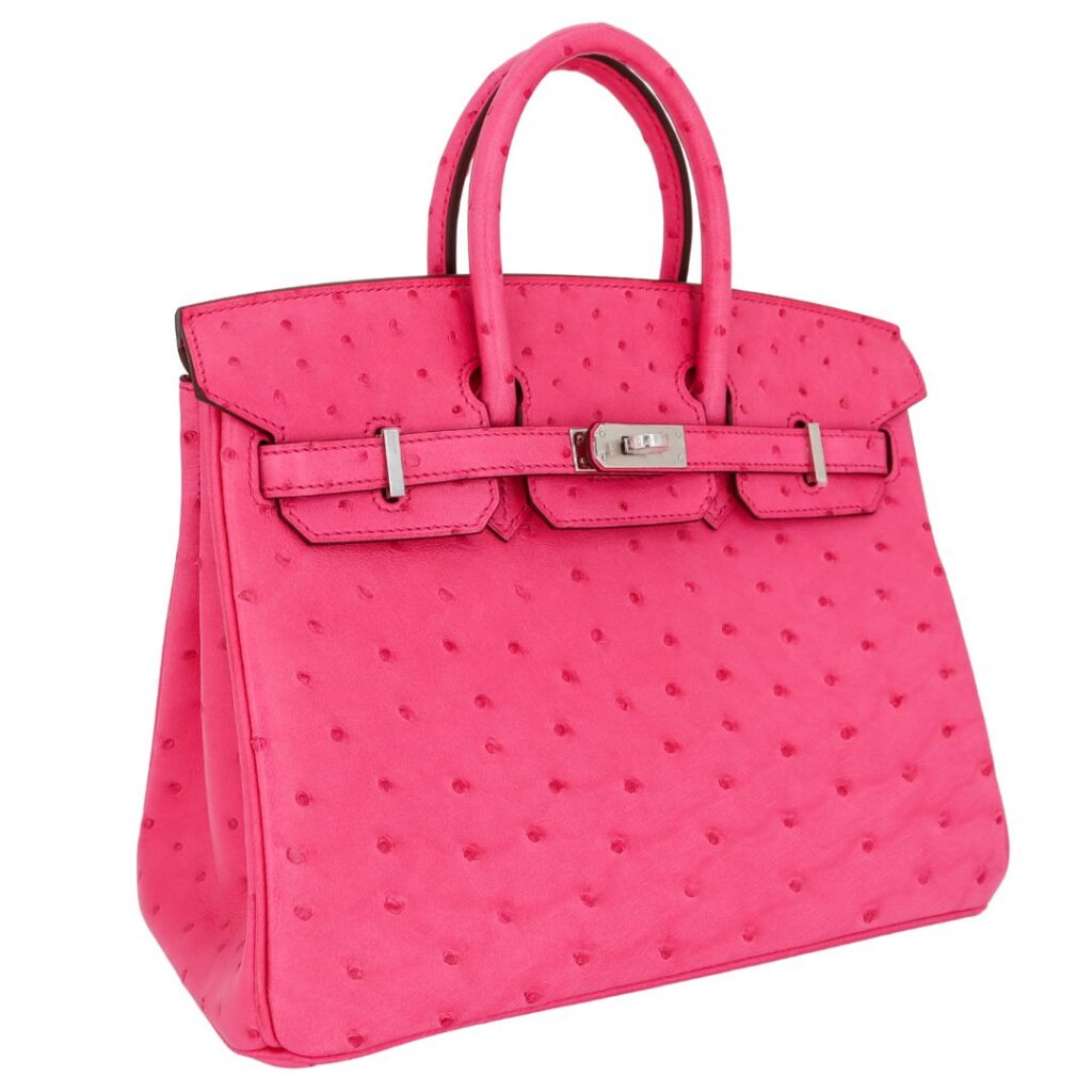 Hermes25cm Birkin Rose Tyrien Ostrich Palladium Hardware - Product Image 2