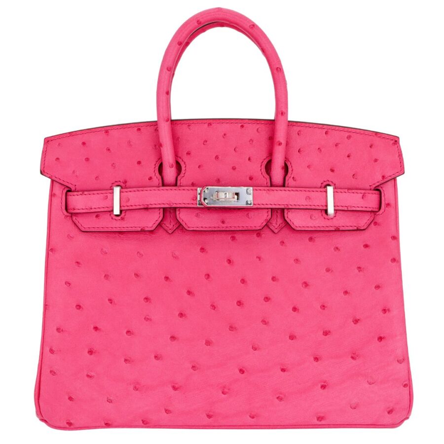 Hermes25cm Birkin Rose Tyrien Ostrich Palladium Hardware | Studio Nafay