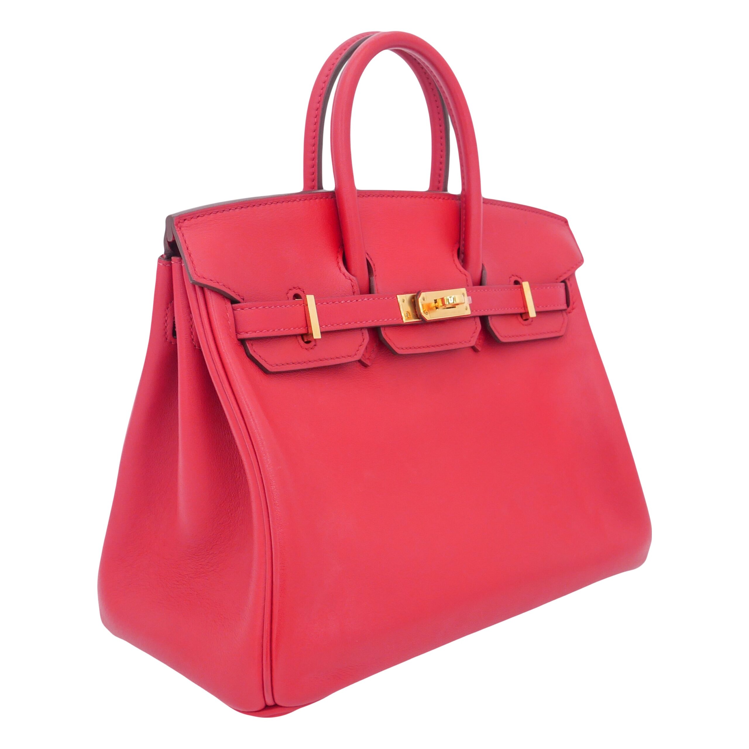 Hermes25cm Birkin Rouge Piment Swift Leather Gold Hardware