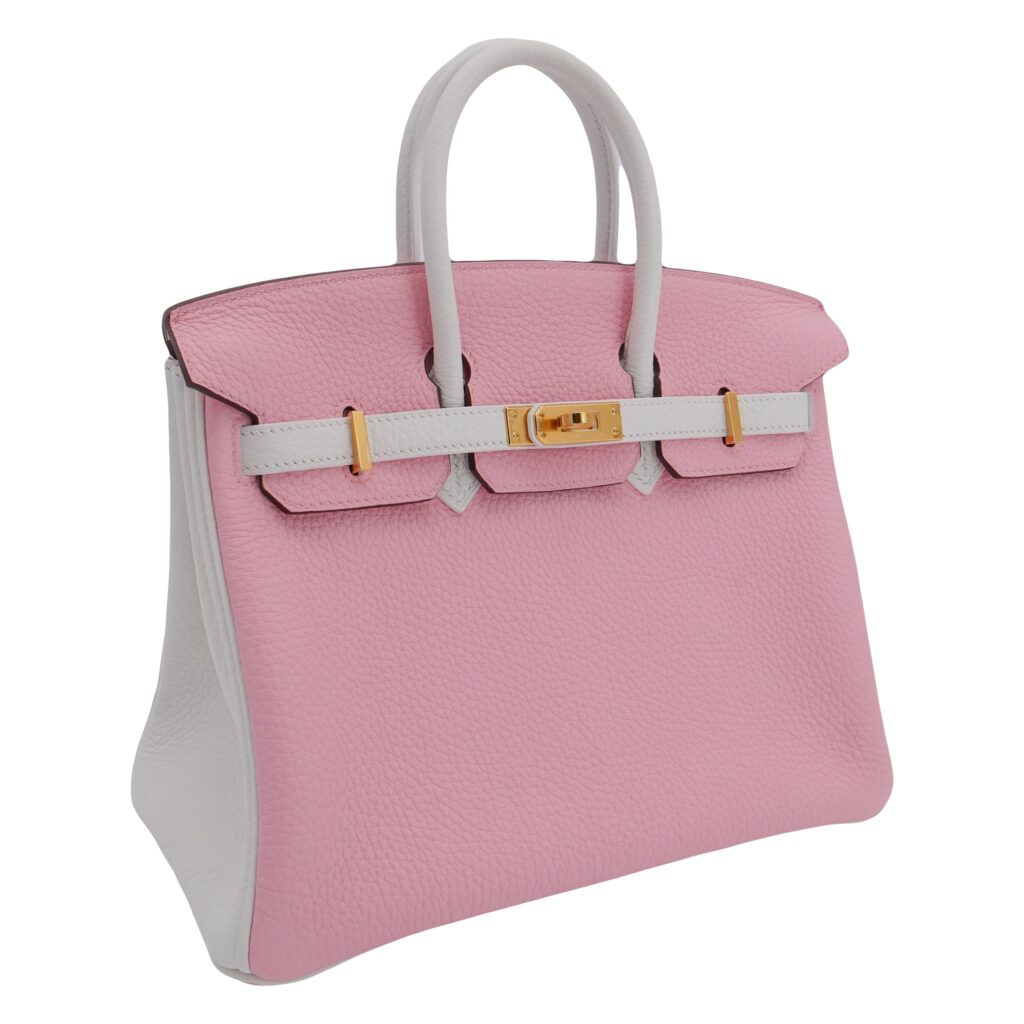 Hermes25cm Birkin Sakura/ White Clemence Leather Gold Hardware - Product Image 2