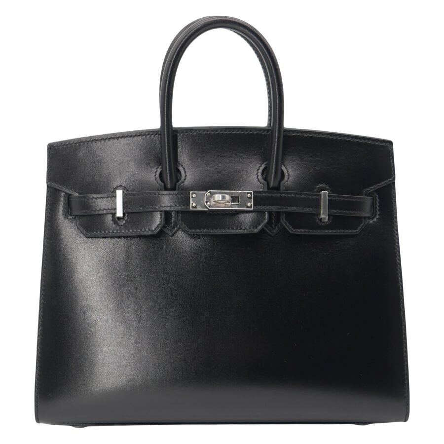 Hermes25cm Birkin Sellier Black Box Calf Leather Palladium Hardware | Studio Nafay