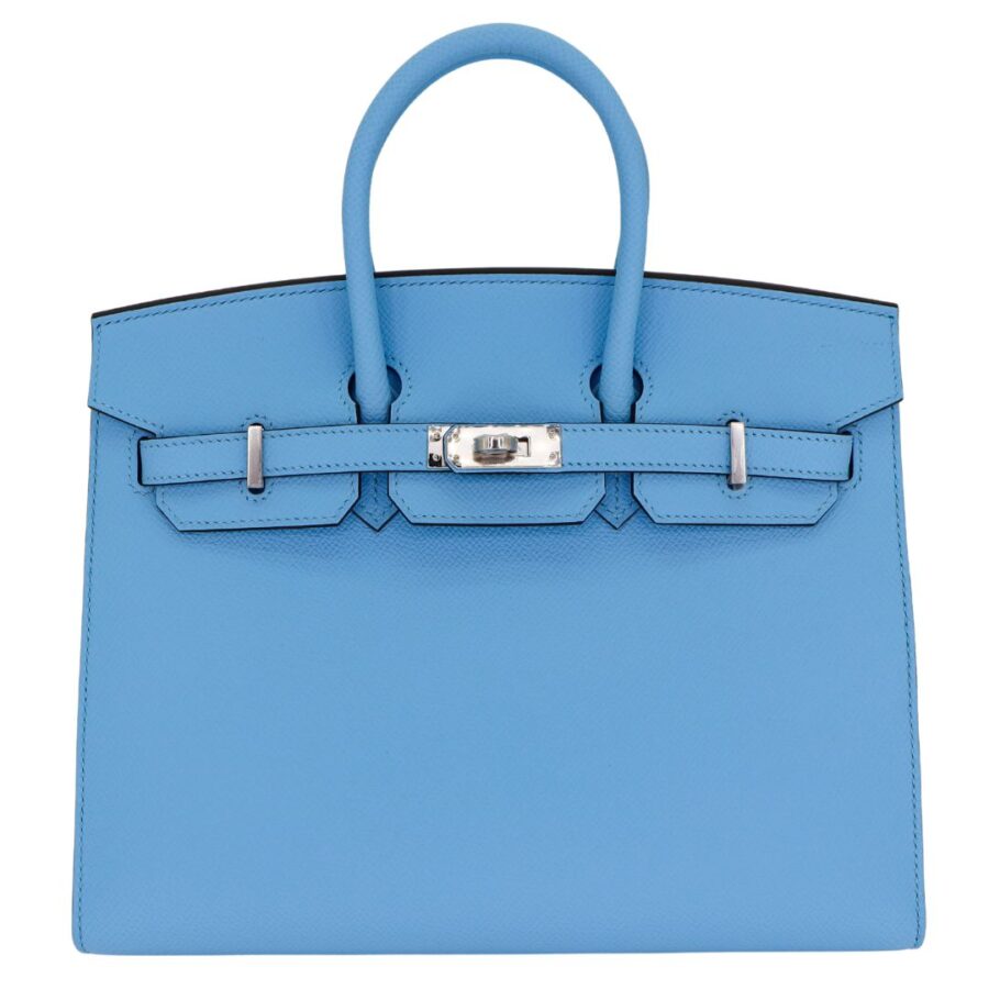 Hermes25cm Birkin Sellier Celeste Epsom Leather Palladium Hardware | Studio Nafay