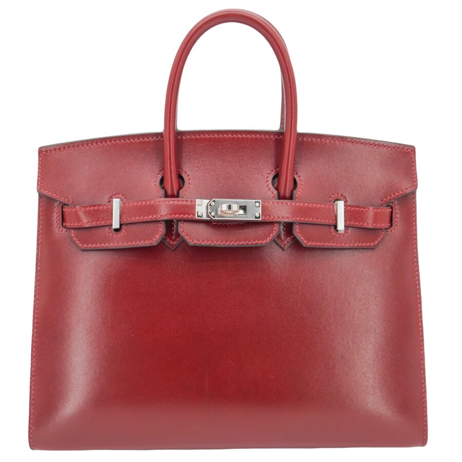 Hermes25cm Birkin Sellier Rouge H Box Calf Leather Palladium Hardware | Studio Nafay