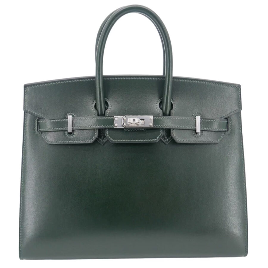 Hermes25cm Birkin Sellier Vert Fonce Box Calf Palladium Hardware | Studio Nafay