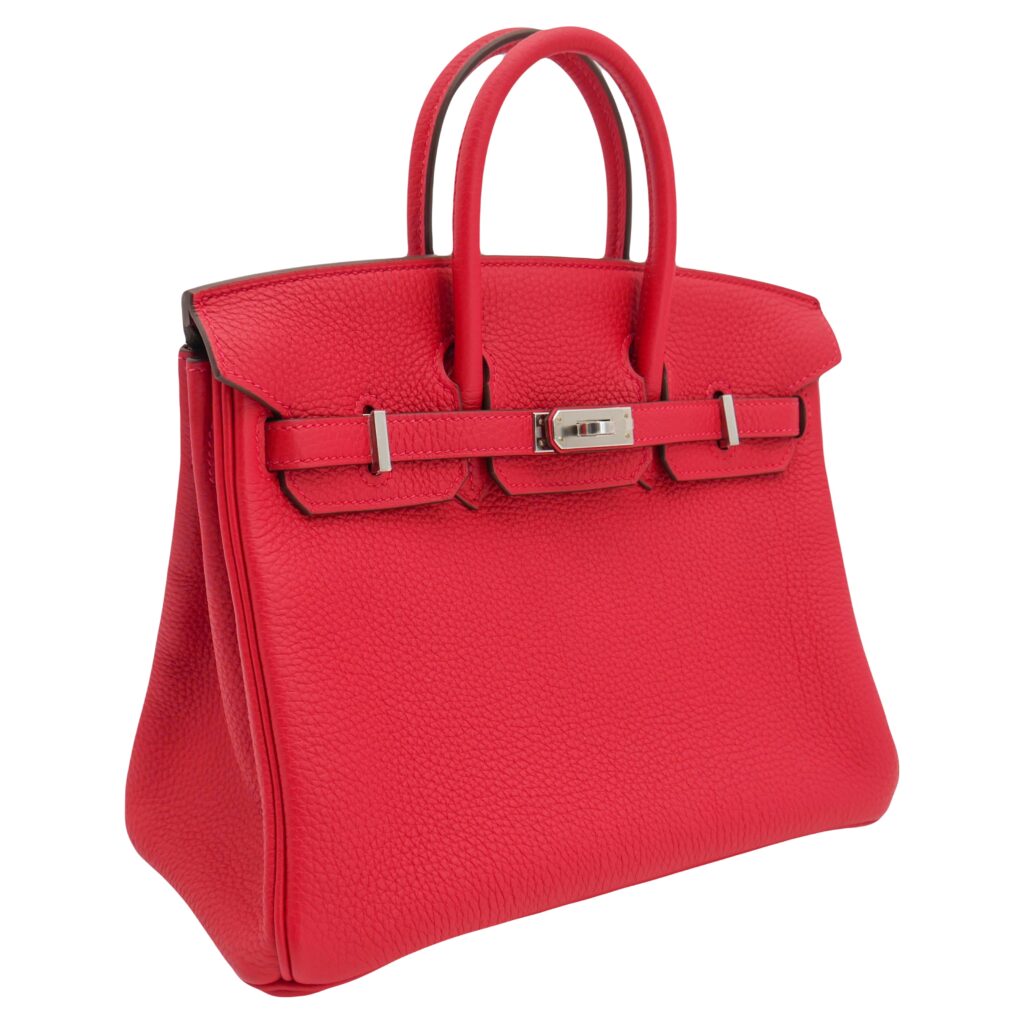 Hermes25cm Birkin Verso Rouge Casaque Togo Leather Palladium Hardware - Product Image 2