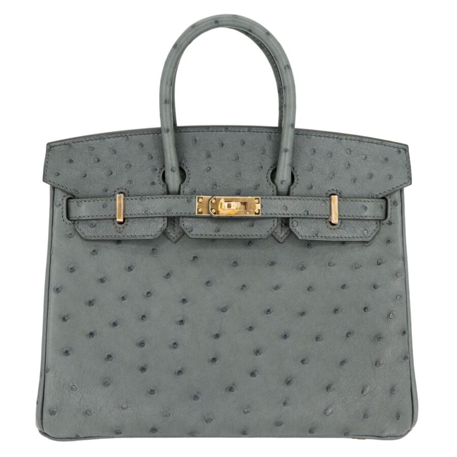 Hermes25cm Birkin Vert Amande Ostrich Gold Hardware | Studio Nafay
