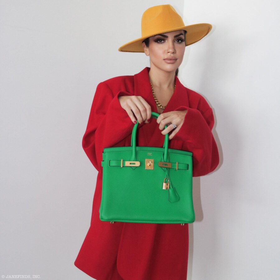 Hermes Birkin 25 Bambou (Bamboo) Green Togo with Gold Hardware -, Y | Studio Nafay