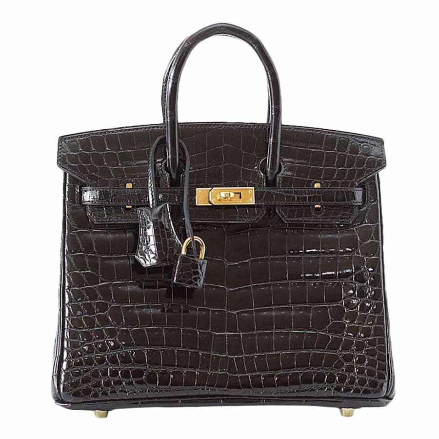 HermesBirkin 25 Black Crocodile Bag GHW | Studio Nafay