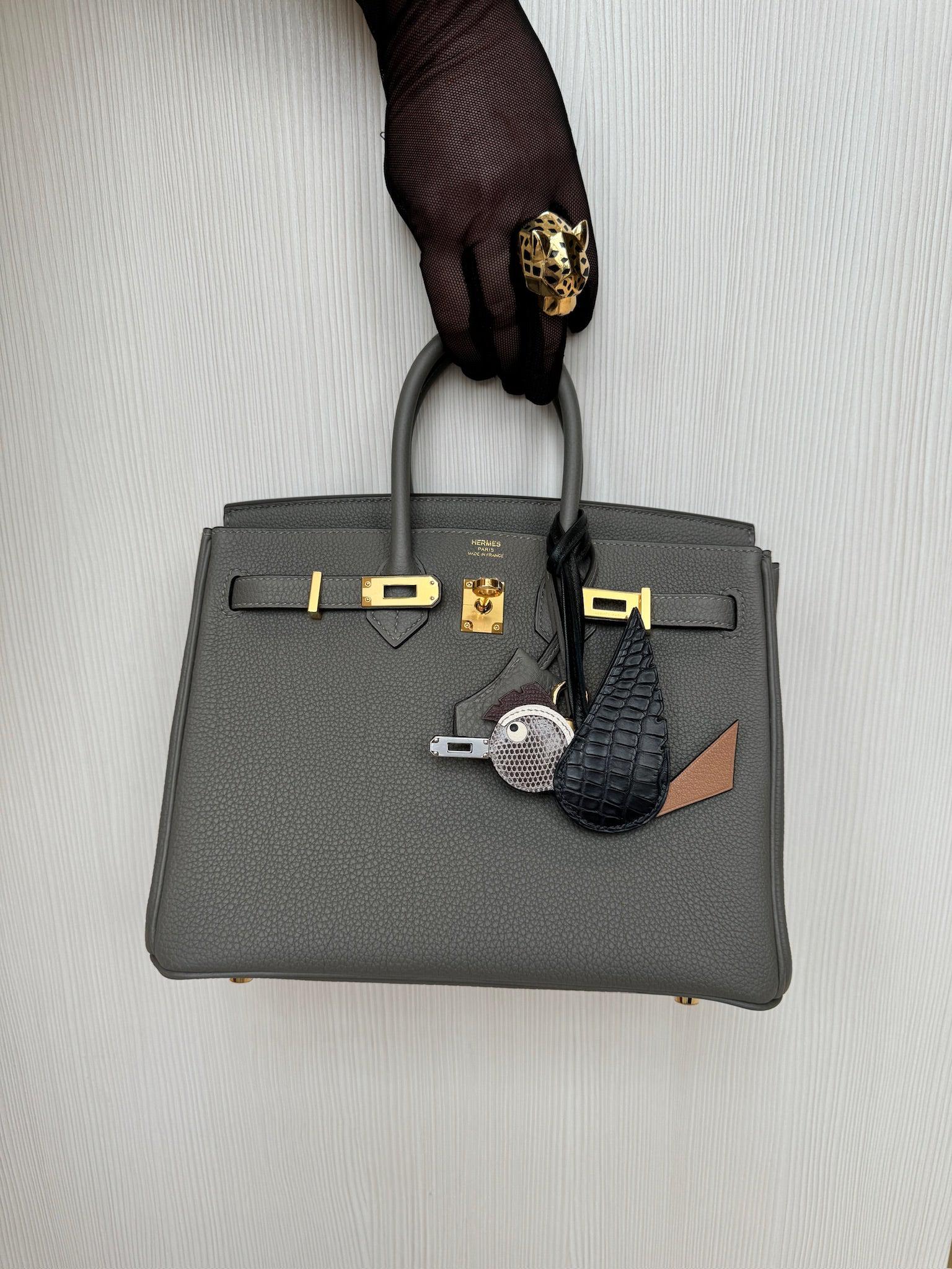 HermesBirkin 25 Gris Meyer Togo Gold Hardware