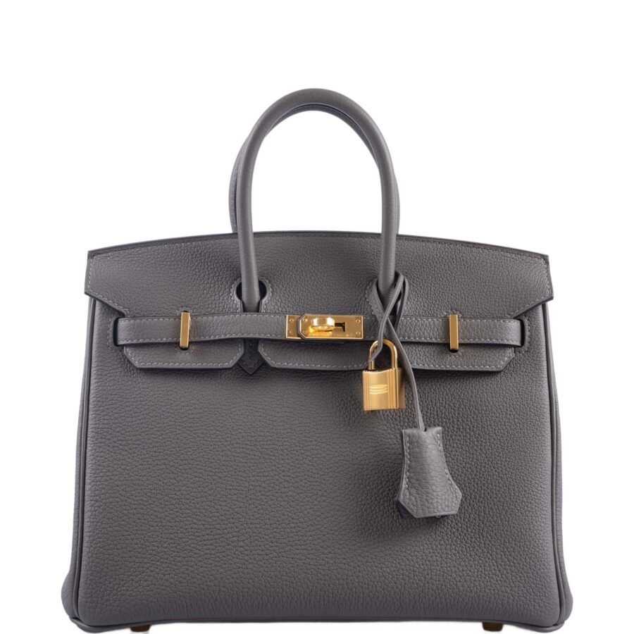 HermesBirkin 25 Gris Meyer Togo Gold Hardware | Studio Nafay