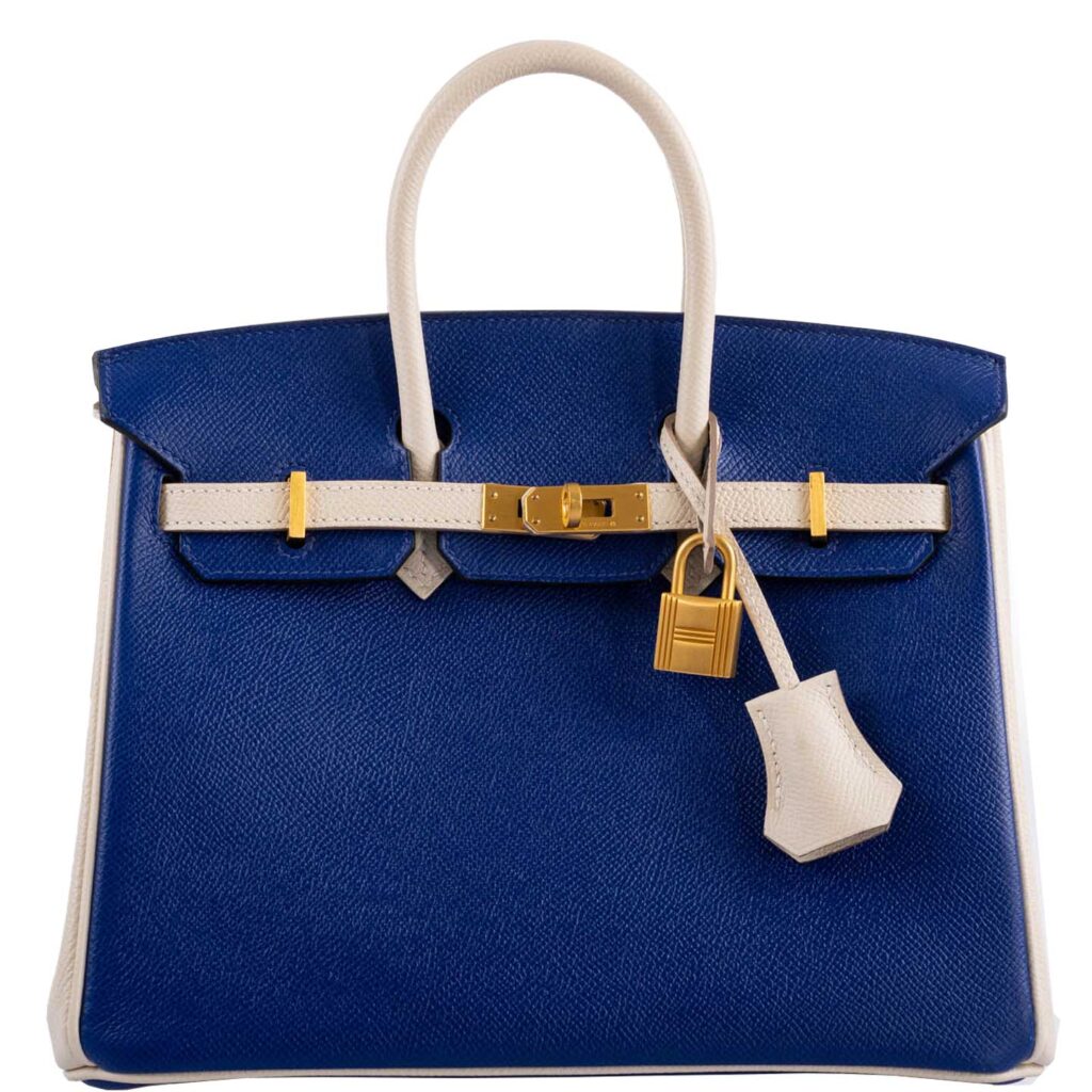 Hermes Birkin 25 HSS Bi-Color Blue Electrique & Craie Epsom Brushed Gold Hardware -, X - Product Image 2