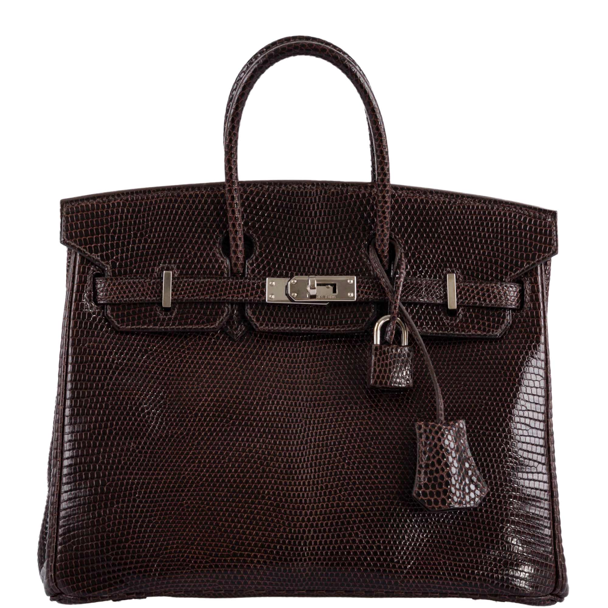 Hermes Birkin 25 Havane Nilo Lizard with Palladium Hardware -, K Square