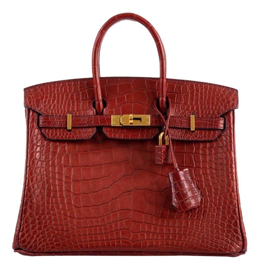 Hermes Birkin 25 Rouge H Verso Orange Alligator Gold Hardware - Product Image 2