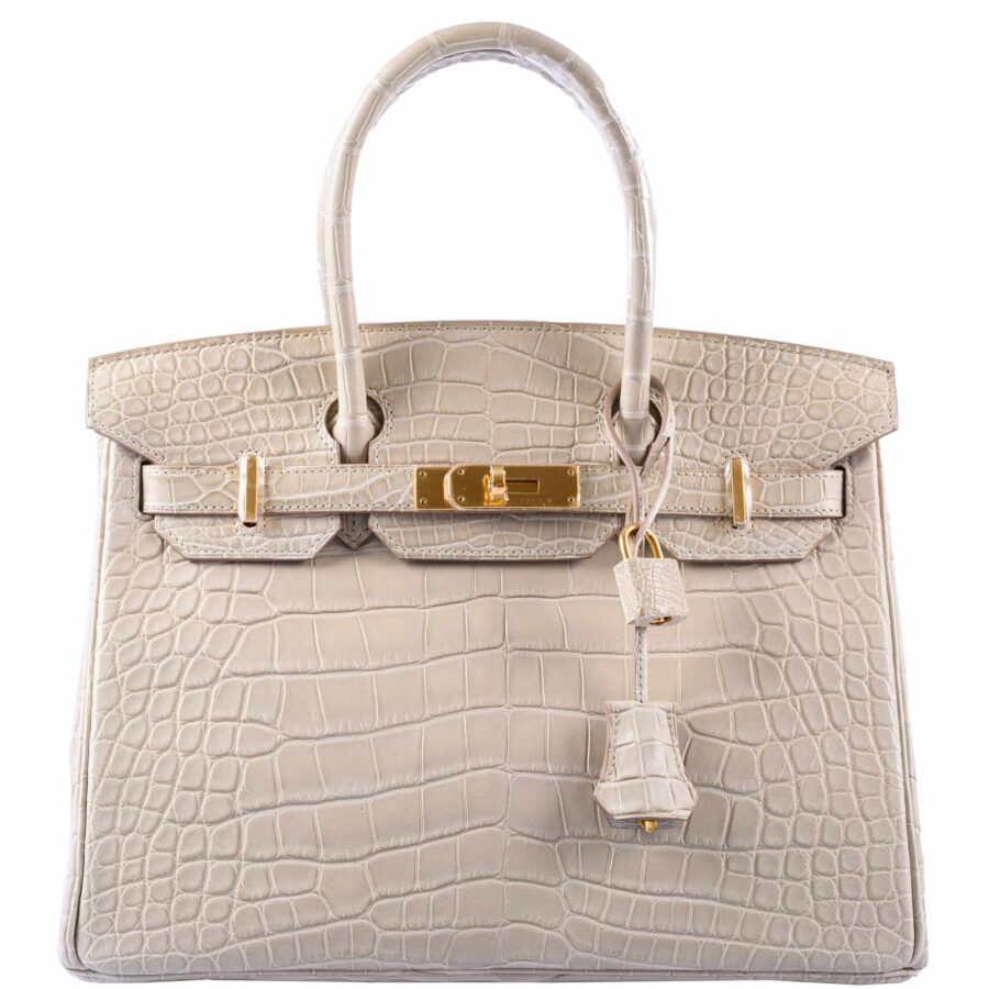 HermesBirkin 30 Beton Matte Alligator Gold Hardware - A | Studio Nafay