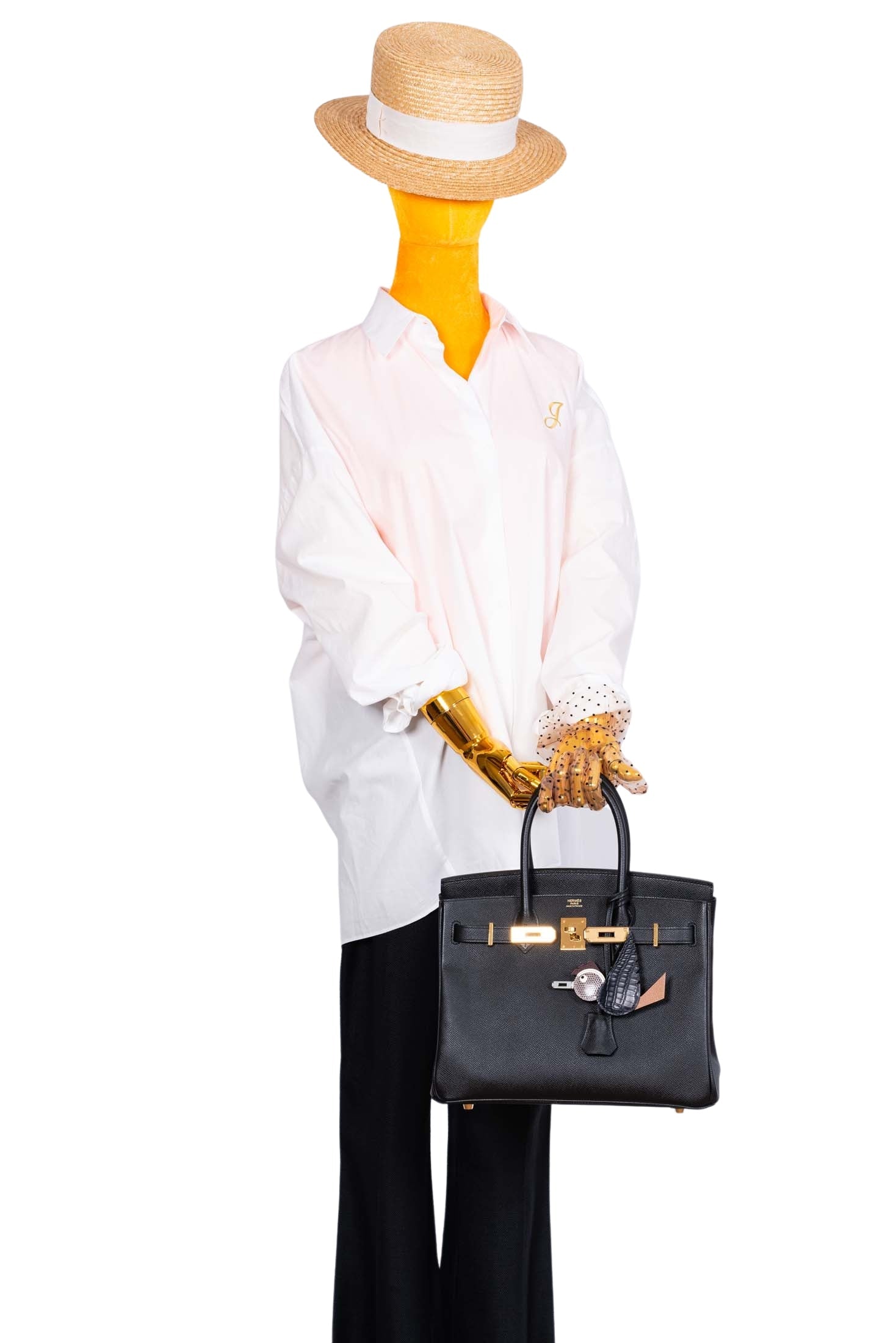 HermesBirkin 30 Black Epsom Gold Hardware