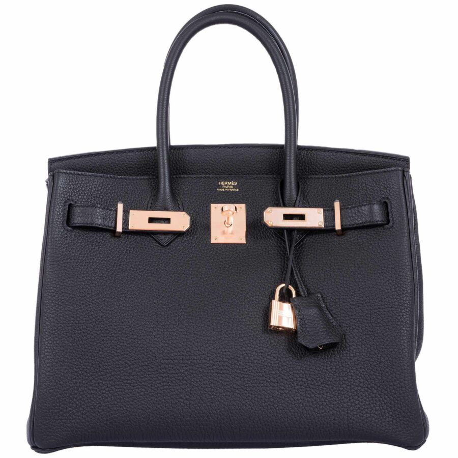 HermesBirkin 30 Black Togo Rose Gold Hardware | Studio Nafay