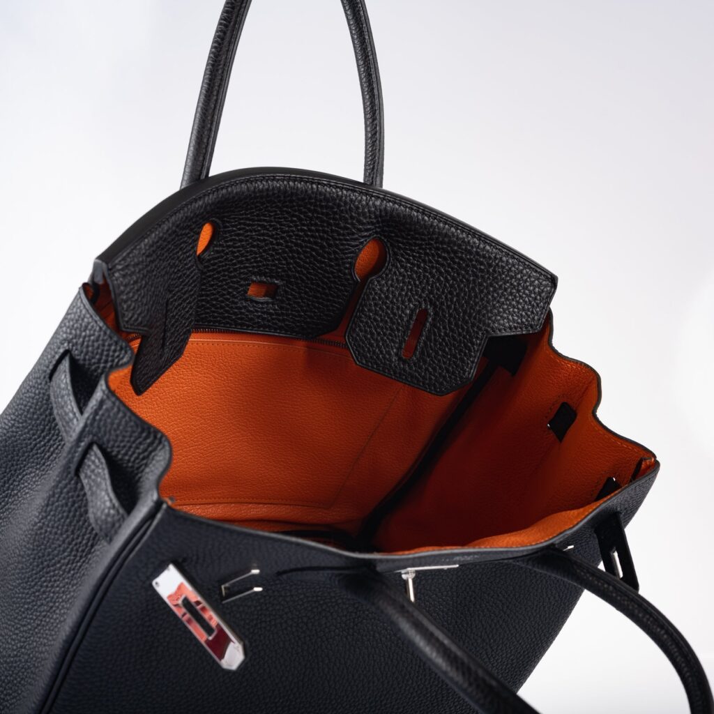 HermesBirkin 30 Black Togo and Orange H Palladium Hardware - Product Image 2