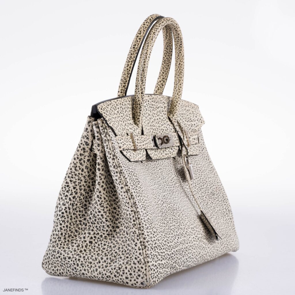 HermesBirkin 30 Black & White Dalmatian Buffalo Palladium Hardware - Product Image 2