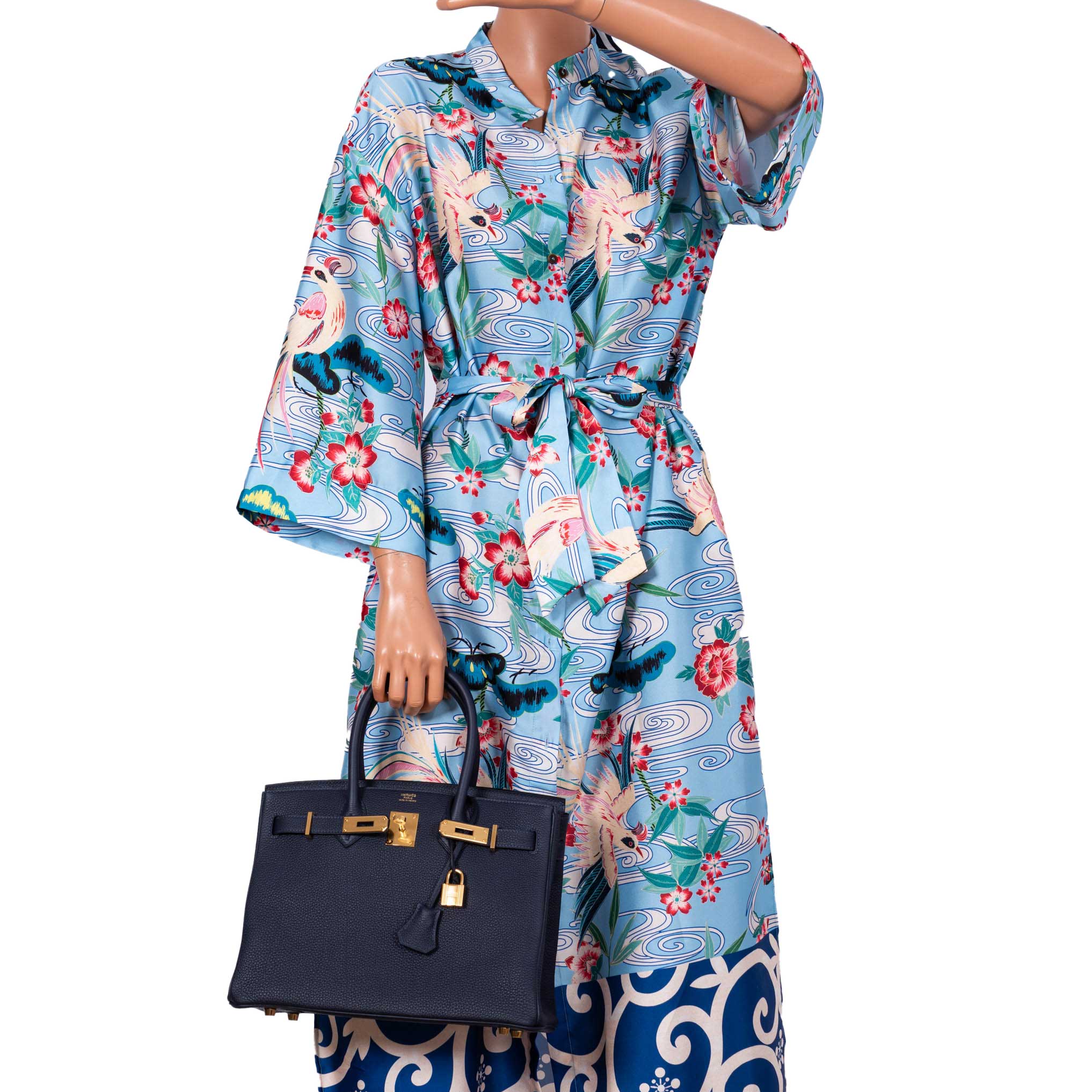 HermesBirkin 30 Bleu (Blue) Nuit Togo with Gold Hardware -, Z
