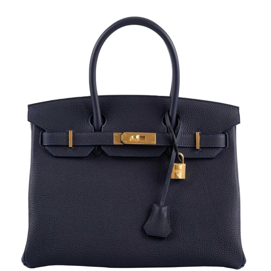 HermesBirkin 30 Bleu (Blue) Nuit Togo with Gold Hardware -, Z | Studio Nafay