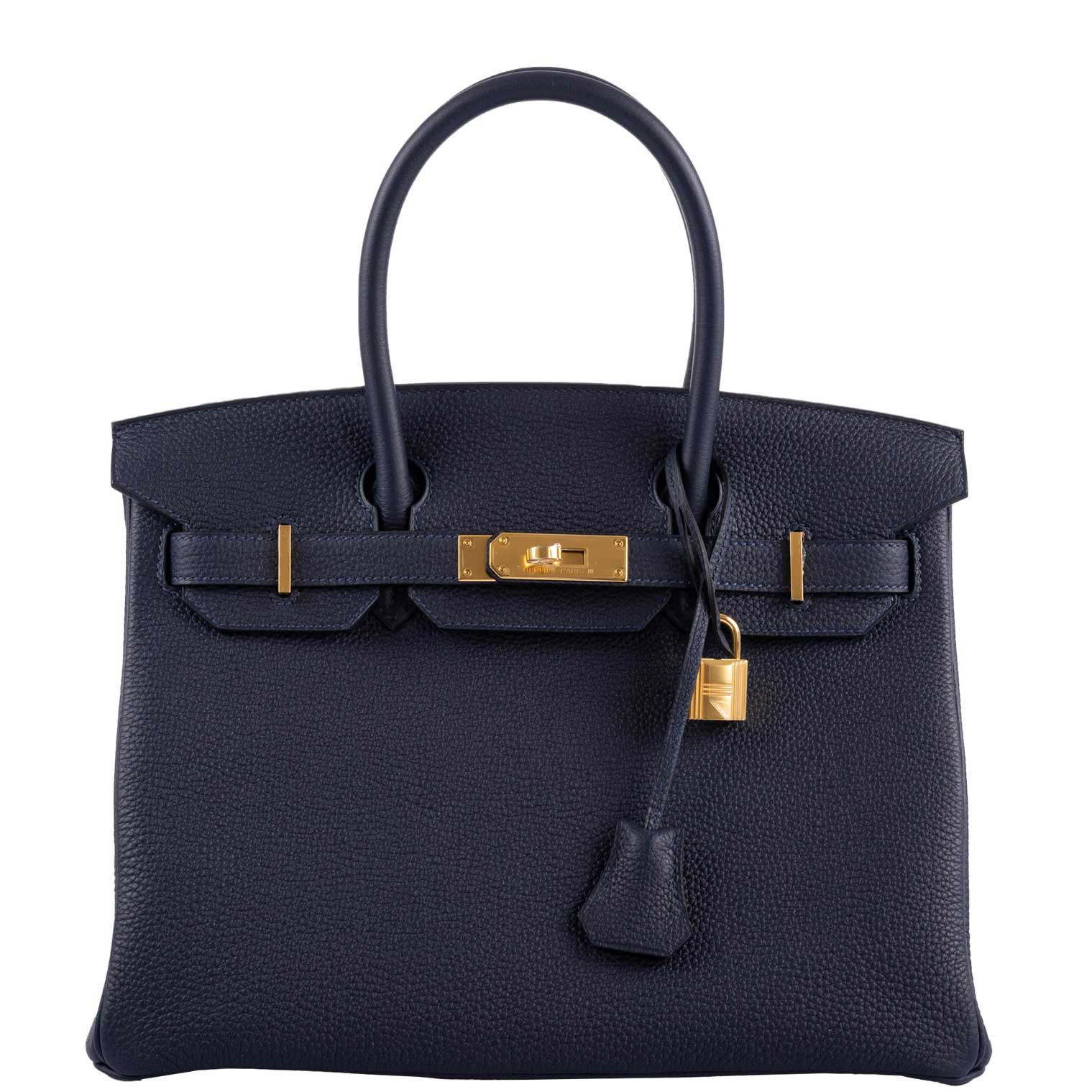 Hermes Birkin 30 Bleu (Blue) Nuit Togo with Gold Hardware -, Z